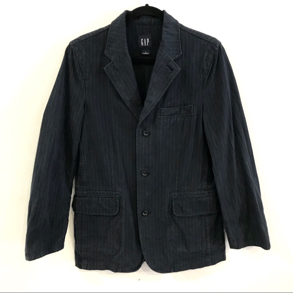 Gap Pin Striped Thick Linen Blazer